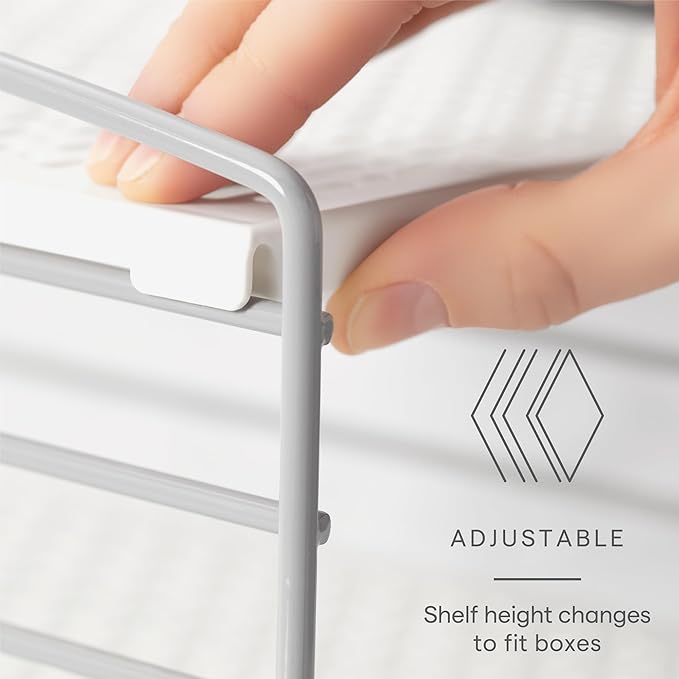 YouCopia UpSpace Adjustable Box Organizer for Foil Wrap and Kitchen Cabinet Storage,Original,White,(Pack of 6)