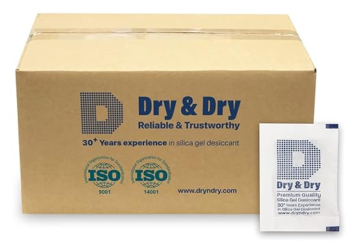 Dry & Dry 5 Gram [3000 Packets] Silica Gel Packets, Desiccants - Rechargeable Fabric Silica Gel Packs, Silica Gel, Silica Packets, Desiccant Packs for Storage