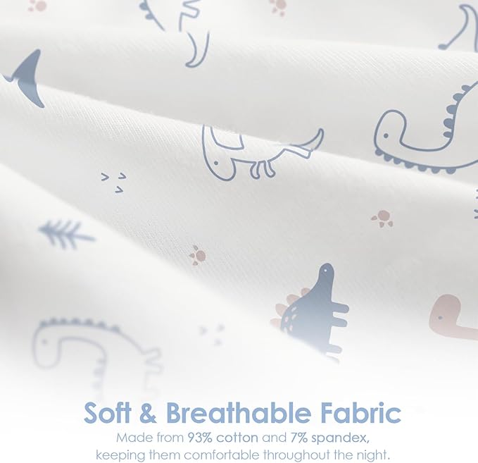 SANDJEST Baby Swaddle 0-2 Months, Cotton Arm-in Zipper Sleep Sack, Wearable Blankets Wrap for Newborn Infant Boys (Dinosaur, Pack of 1)