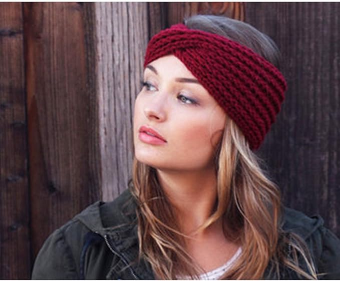 DRESHOW Winter Knit Chunky Headbands for Women Crochet Turban Knitted Ear Warmer Fashion Head Wrap 6 Pack