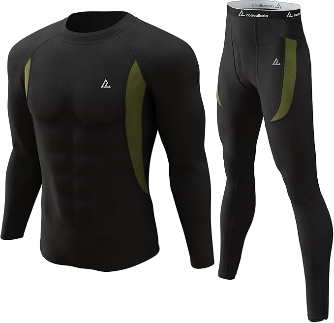CL convallaria Thermal Underwear Long Johns Set Mens Winter Gift Hunting Gear Sport Base Layer Bottom Top