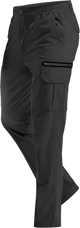 MOURCE Hiking Pants Men Lightweight Quick-Dry - Water Resistant Stretch Travel Pants with 7 Pockets for Outdoor Fishing