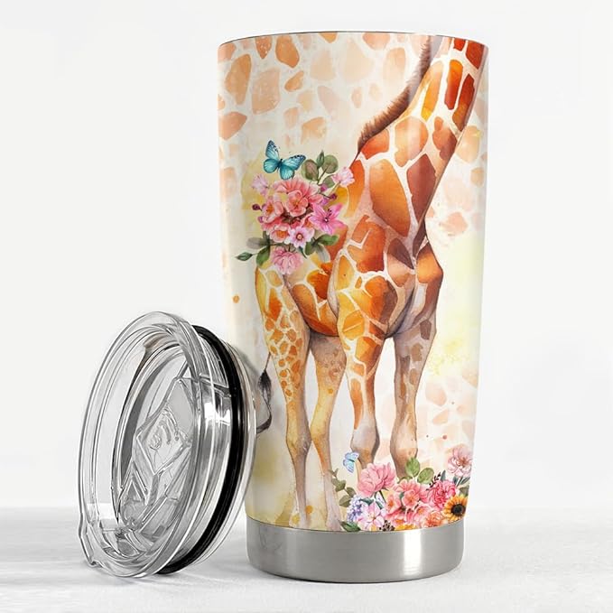 SANDJEST Giraffe Tumbler 20oz Stainless Steel Insulated Tumblers Coffee Travel Mug Cup Giraffe Gifts for Women Girls Teen Gift for Birthday Christmas