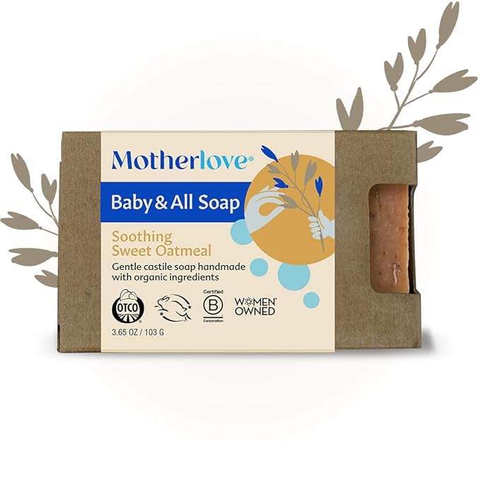 Motherlove Baby & All Soap (3 pack) Gentle Castile Soap Made with Organic Ingredients - Soothing Sweet Oatmeal