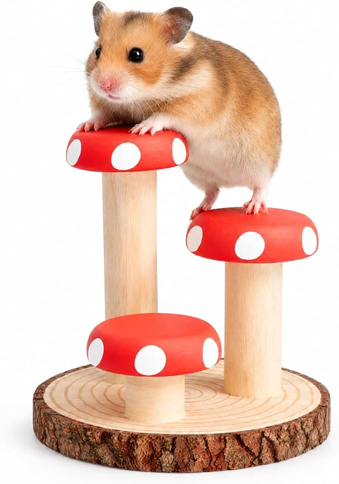 Hamster Climbing Toy Wooden for Chew, Enrichment Cage Accessory | Encourages climbing, exploring, and daily exercise for hamsters, gerbils, mice, rats, chinchillas, and guinea pigs