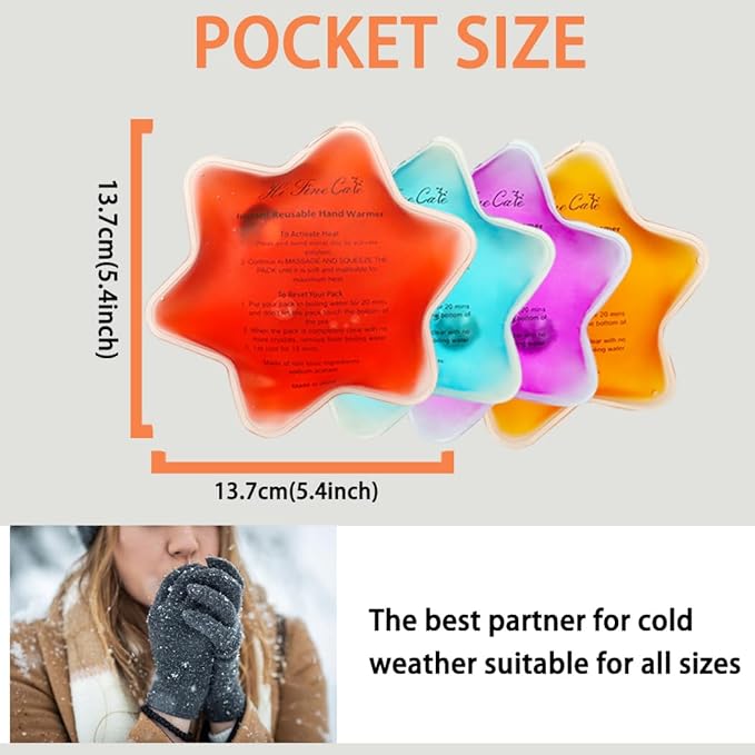 Instant Reusable Hand Warmer - Click Heat Pack for Winter Outdoor Activities - Long Lasting Warmth Perfect for Cold Hands Ideal for Cold Weather, Skiing, Camping & Gifts