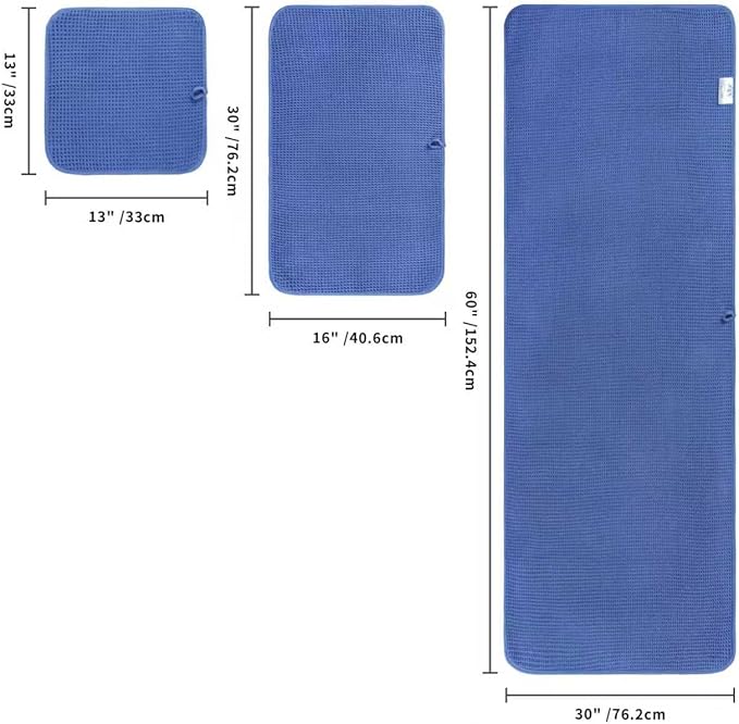 POLYTE Oversize, 60 x 30 in., Quick Dry Lint Free Microfiber Bath Towel Set, 6 Piece (Waffle Weave)