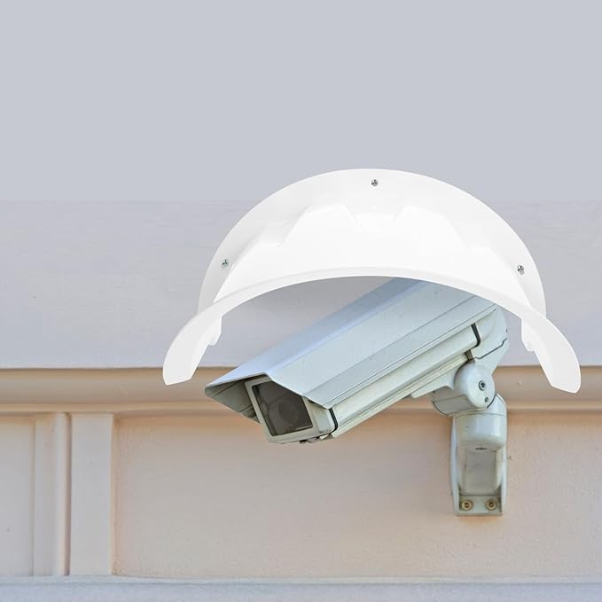 HOMSFOU Outdoor Camera Rain Cover Weatherproof Protective Roof Shield Sun Shade Cover for Security Cameras 11.41X8.07X6.18 Inch Easy Installation Durable Outdoor Camera Protector