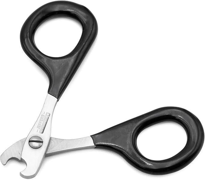 Jeffers Stainless Steel Cat Claw Clippers Scissors - Small Pet Nail Trimmer with Sharp Precision Blades, PVC Non Slip Ergonomic Handle, Compact Home Grooming Cutter for Cats, Kittens, Birds