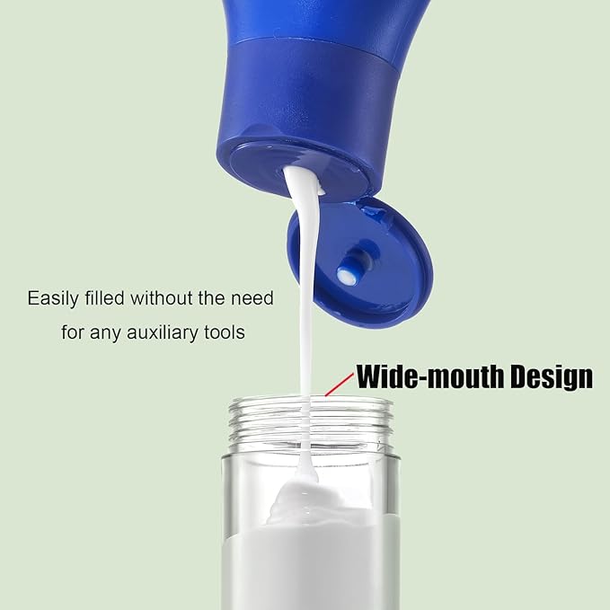 Wide Caliber airless Vacuum Pump Bottle, Reusable Cosmetics Pump Dispenser, DIY Easy Canned, Translucent Black Travel Size can be Packaged Separately Shampoo Light Lotion, etc. (1.0/oz, 5 Packs)