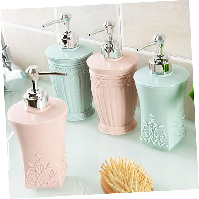 PRETYZOOM Eco-Friendly Plastic Shampoo Bottles Subpackaging Pump Press Emulsion Bottles Reusable Dispensing for Home Travel