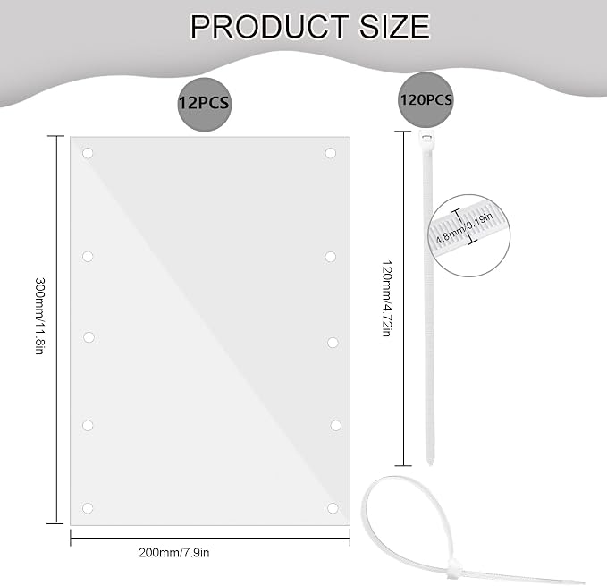 Pet Cage Liner Protection, Rabbit Cage Plastic Panels, 12 PCS Cage Urine Guard for Rabbit, Guinea Pig, Hamster, Hedgehog, Chinchilla, Ferret, Bunny - Transparent, 11.8"x7.9"