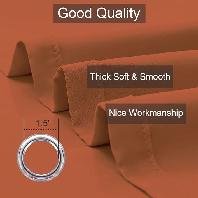 LA PALMA Thermal Insulated Blackout Darkening Grommet Living Room Curtains Window Drapes for Bedroom Pack of 2 Panels