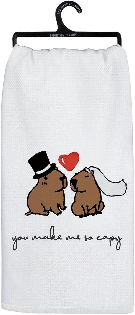 Capybara Kitchen Towels, Hand Towels for Bathroom, Dish Towels, Valentine Wedding Gifts for Couples Newlyweds, Capybara Gifts, 16x24 Inch