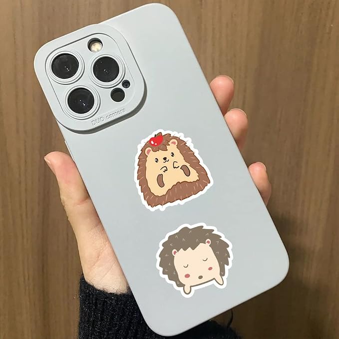 60Pcs Cute Hedgehog Stickers, Kawaii Cute Hedgehog Sticker for Kids, Vinyl Waterproof Sticker for Water Bottles Laptop Phone, Hedgehog Decal, Gifts for Kids Teens Girls