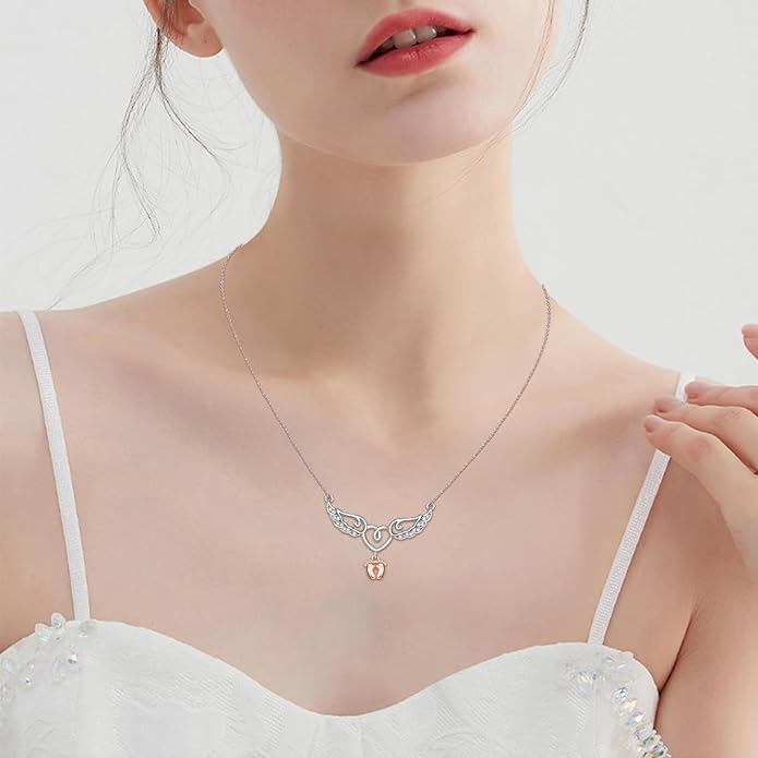 Angel Heart Miscarriage necklace loss of pregnancy for Mother 925 Sterling Silver necklace