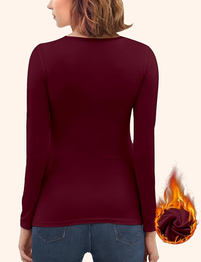 Women's Long Sleeve Thermal Underwear Lightweight Compression Baselayer Shirt Women Clothing Premium Comfort Winter Tops