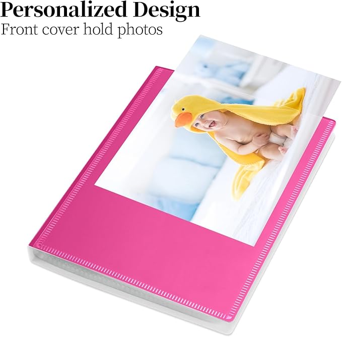 Vienrose Small Photo Album 3-Pack 4 x 6 Photo Book Album, Each Picture Book Holds 52 Photos Mini Photo Book with Customizable Cover, Postcard Album, Baby Photo Albums (Pink)