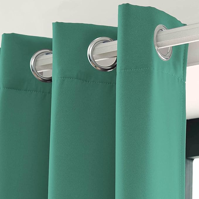 LA PALMA Thermal Insulated Blackout Darkening Grommet Living Room Curtains Window Drapes for Bedroom Pack of 2 Panels