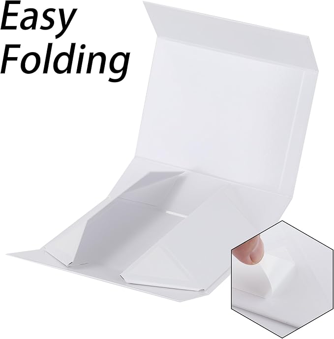 6 Pack White Gift Boxes With Lids,12x8x4.5 Inch Bridesmaid Proposal Box And Printable Stickers,Proposal Boxes With Ribbon For Wedding, Packaging, Present, Birthday