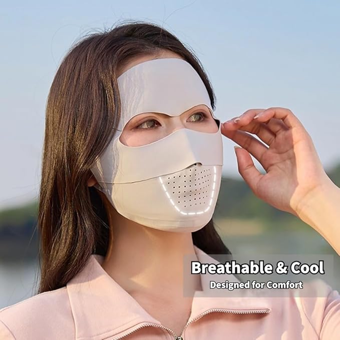 Breathable UV Face Cover UPF 50+ Women Summer Face Covering Eye Protection Sunscreen Mask Sports Face Cover