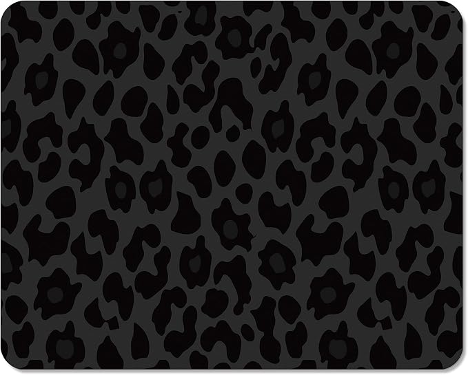 Black Leopard Print Dish Drying Mats for Kitchen Counter, Trendy Cheetah Animal Print Absorbent Reversible Coffee Bar Mat Drying Pad for Kitchen Decor, 12x15 Inch