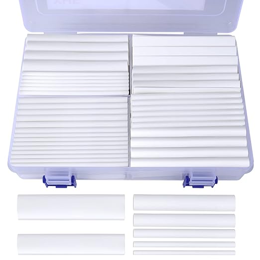 XHF UL Listed 205 PCS Length 3.5" White 3:1 Waterproof Automotive Electrical Heat Shrink Tubing Assortment Kit Large Size Marine Grade Adhesive Lined Tube, Insulation Sealing