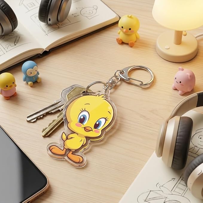 PumpCar Acrylic Keychain Double-Sided Charm Key Ring with Metal Clip Backpack Charm Bag and Car Key Accessory Collectible