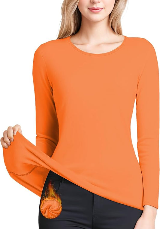 Women's Long Sleeve Thermal Underwear Lightweight Compression Baselayer Shirt Women Clothing Premium Comfort Winter Tops