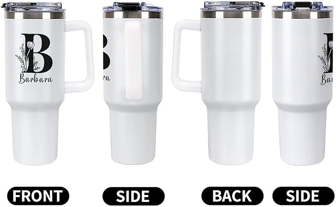 Personalized Tumbler Custom Insulated Travel Mug Custom Drinking Coffee Cup with Name Monogram initials 40oz Christmas Birthday Gift