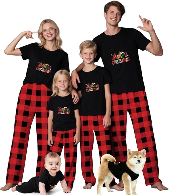 Family Christmas Pajamas Matching Sets Holiday Xmas Party Family Sleepwear Set Jammies for Couples