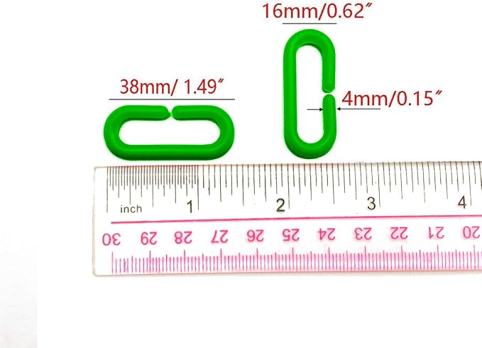 200Pcs Green C-Clips Plastic Chain Links for Birds & Small Pets | Non-Toxic Safe & Durable. Chew-Resistant For Indoor/Outdoor. C-Clip Snaps Together Easily. Plastic Chain Toy For Small Pets
