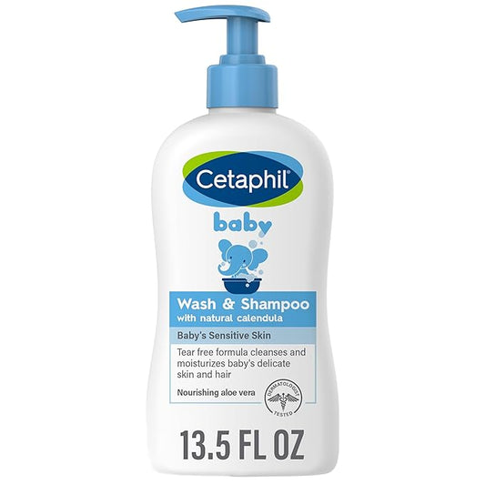 Cetaphil Baby Wash & Shampoo with Organic Calendula, Tear Free, Paraben, Colorant and Mineral Oil Free, 13.5 Fl. Oz