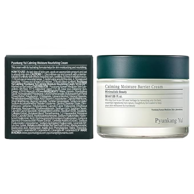 Pyunkang Yul PKY Calming Moisture Nourishing Cream Instantly Soothes Sensitive Skin, Face Moisturizer for Healthy Skin Vitality with Collagen, Vegan, Korean Skincare (1.69 Fl. Oz, 50ml)