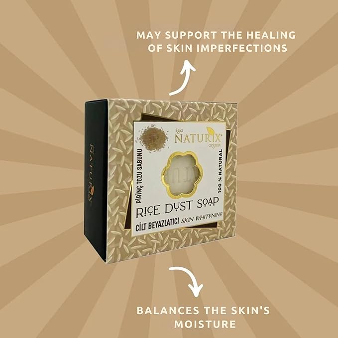 Organic Bar Soap Moisturizing Soap Made from Natural Oil | Hair Hand Face Body Bath Wash | Skin Care Cleanser Shampoo (Rice Powder)