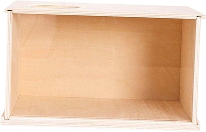 DIY Wooden Hamster Digging Box Clear Acrylic Viewing Panel Multipurpose Stable Structure Easy to Assemble with Lid Enclosure, Size L