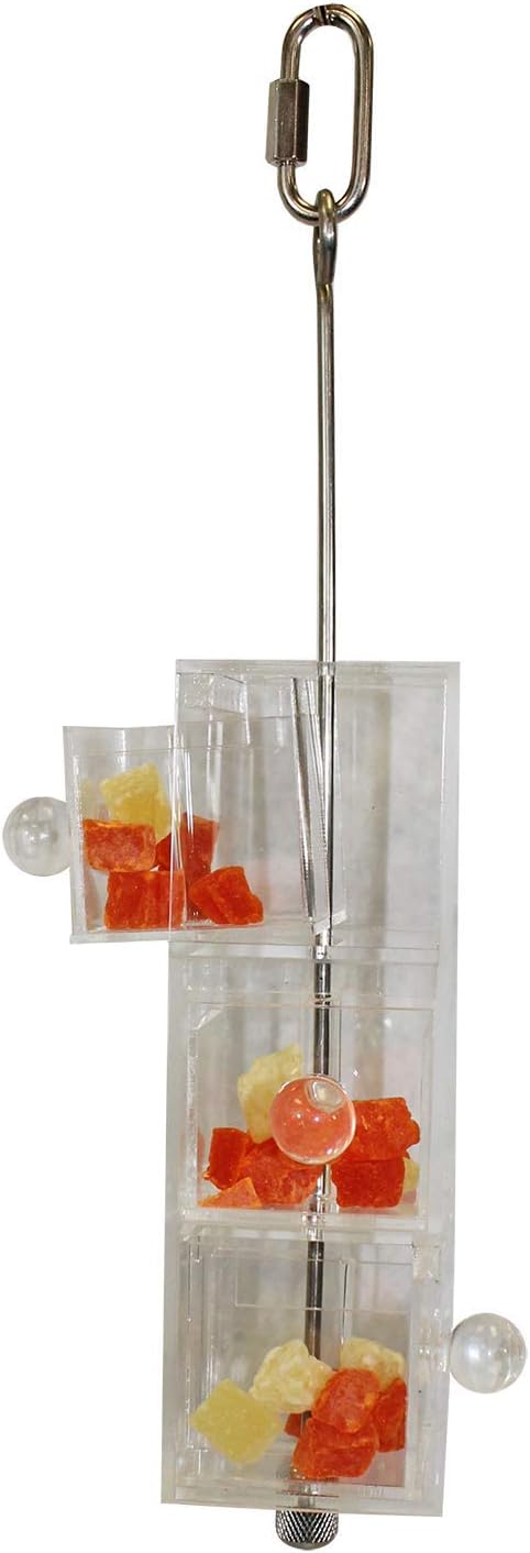 Doors & Drawers - Durable Interactive Treat Forage Box Cage Accessory Toy - for Sugar Gliders, Rats, Chinchillas, Ferrets, Parrots, Hamsters, Squirrels, Hedgehogs, Guinea Pigs & Other Small Pets