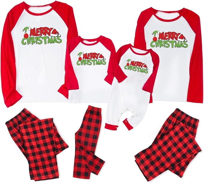 TEERAPHIQUE Christmas Pajamas for Family,Family Holiday Pajamas Matching Sets,Xmas Jammies for Couples