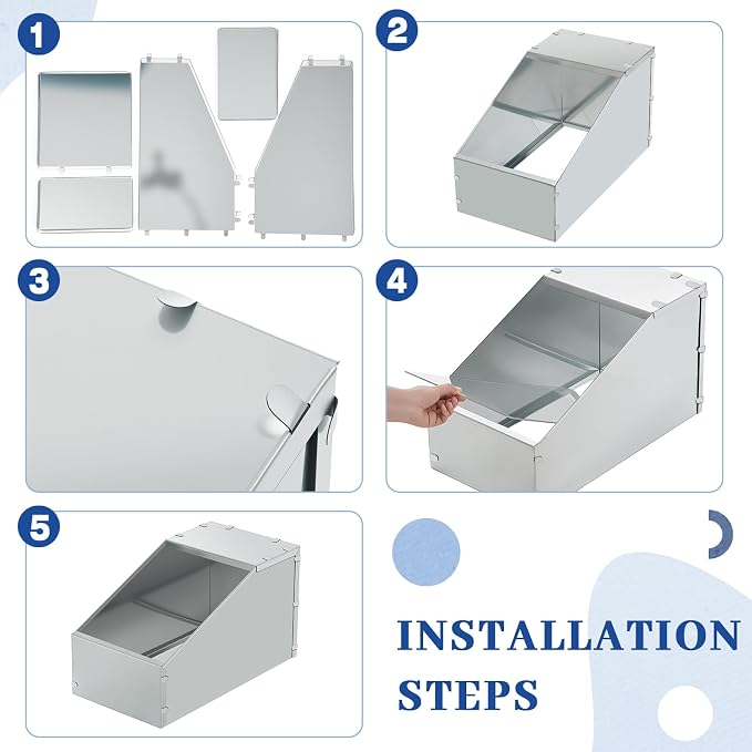Maxcheck 1 Pcs Galvanized Metal Rabbit Nesting Box Bunny Small Animal Nest with Removable Acrylic Floor Durable Easy to Clean for Indoor Outdoor Use Rabbit Supplies (18.5 * 10.6 * 10 Inch)