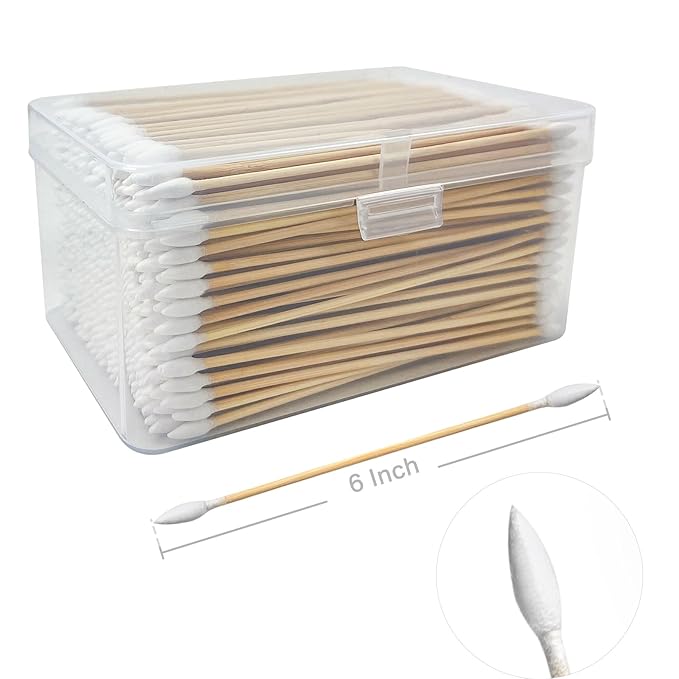 PINGMIC 400 (800 Tips) 6-Inch Precision Gun Cleaning Swabs - Lint-Free Double-Ended Cotton Swabs for Gun Cleaning, Makeup & Electronics