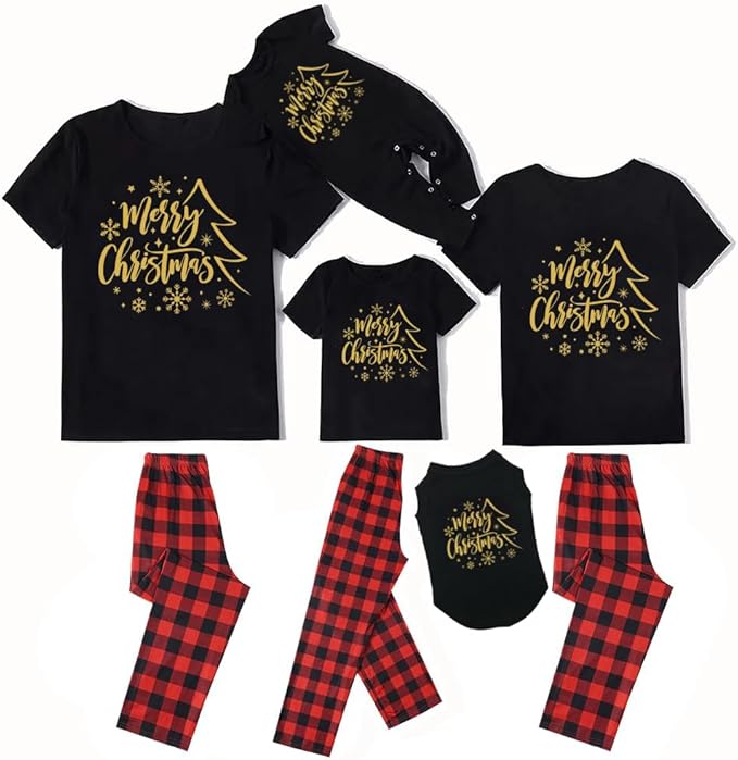 Family Christmas Pajamas Matching Sets Holiday Xmas Party Family Sleepwear Set Jammies for Couples