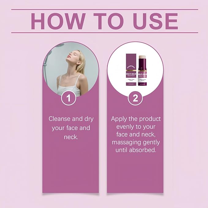 Multi Balm Stick - Hydrating & Firming Face Balm for Eyes, Lips & Neck - With Collagen & Vitamin E - Skin Barrier Care for Delicate Skin - 9g (2)