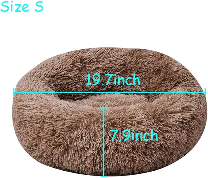 Cat Bed for Indoor Cats,Mini Plush Self Warming Kitten Bed, 20 Inch | Soft Round Fluffy Dog Bed and Cat Nest for Kittens and Small Dogs, Cozy Medium Bed for Indoor and Warm Autumn or Winter Sleep