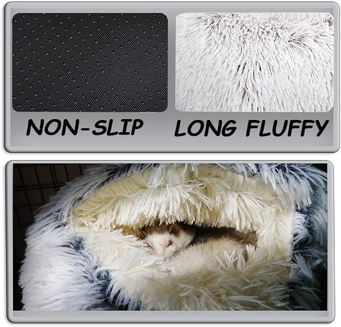 Ferret Bed Cave and Hideouts，Ferret Hideaway Bed Accessories for Cage Ferret Beds and Hideouts (Gray)
