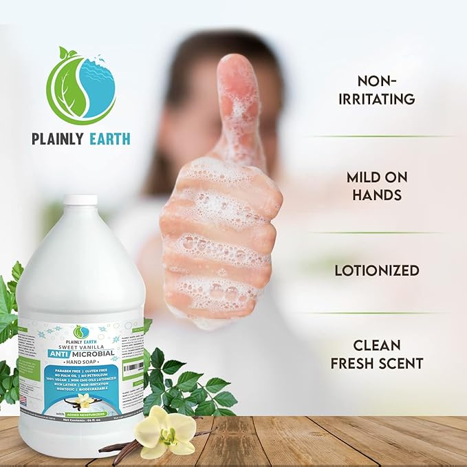 Antimicrobial Liquid Hand Soap (6 x 64 Oz) - Antibacterial Soap Refill - Hand Soap Refill Bottle - Cruelty Free Moisturizing Soap, Sweet Vanilla