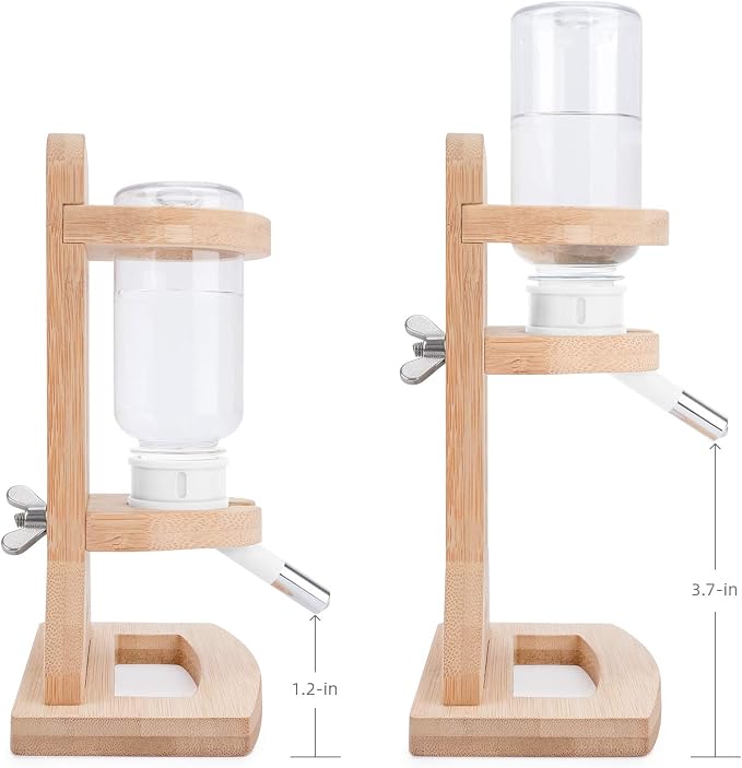 Niteangel Hamster Water Bottle with Stand: 4oz/120ml Capacity & Leak-Proof | Adjustable Height - Far Away Cage Mess & Wet Bedding Water Dispenser for Syrian Dwarf Hamster Gerbils Mice Rat Or Small Pets