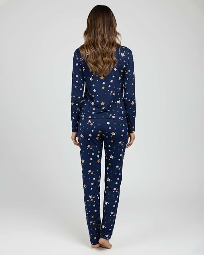 Real Essentials 2 Pack: Women's Comfy Pajama Sets - Short & Long Sleeve Ladies Loungewear Sleepwear PJs (Available In Plus)