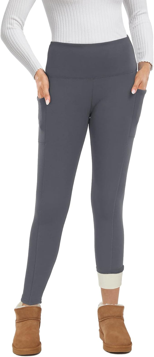 GAYHAY Fleece Lined Leggings for Women – Thick Winter Warm Thermal High Waisted Tummy Control Workout Yoga Pants