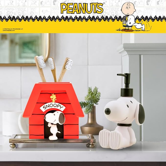 Peanuts Snoopy Toothbrush Holder - Makeup Brushes/Pens Tumbler, (Officially Licensed Product) by Franco
