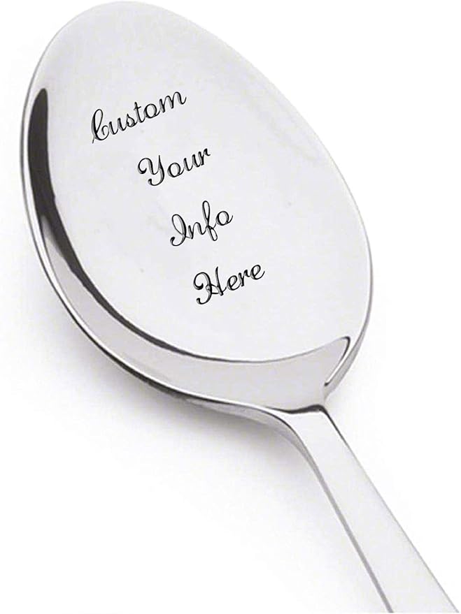 Custom Personalized Engraved Spoon - Your Idea, Text, Message in Stainless Steel - Unique Gift for Best Friend, Lover, Parent, Child